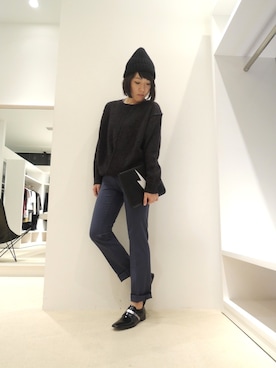 「NEIL BARRETT（ニールバレット）のアイテム」を使った、FLONTVIOROスタッフさん（レディース・159cm）の秋コーディネート
