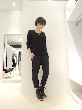「ISABEL MARANT（イザベルマラン）のアイテム（パンツ）」を使った、FLONTVIOROスタッフさん（レディース・160cm）の秋コーディネート