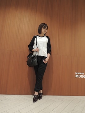 「MARNI（マルニ）のアイテム（パンツ）」を使った、FLONTVIOROスタッフさん（レディース・160cm）の冬コーディネート