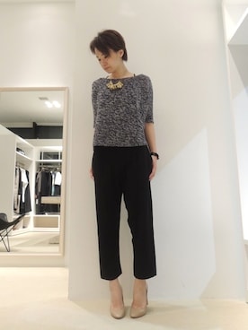 「アイテム（アクセサリー）」を使った、FLONTVIOROスタッフさん（レディース・160cm）の冬コーディネート