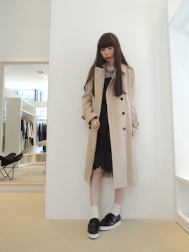 「ASTRAET（アストラット）のアイテム（ジャケット/アウター）」を使った、FLONTVIOROスタッフさん（レディース・160cm）の春コーディネート