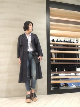 「Acne Studios（アクネストゥディオズ）のアイテム（ジャケット/アウター）」を使った、FLONTVIOROスタッフさん（レディース・160cm）の春コーディネート