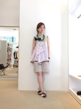 「YOSHIYO」｜FLONTVIOROスタッフさん（レディース・153cm）の夏コーディネート