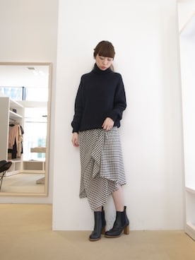 「ラップスカート」｜FLONTVIOROスタッフさん（レディース・160cm）の夏コーディネート