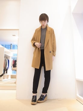 「ISABEL MARANT（イザベルマラン）のアイテム（ジャケット/アウター）」を使った、FLONTVIOROスタッフさん（レディース・160cm）の秋コーディネート