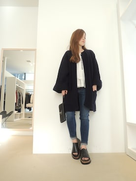 「ISABEL MARANT（イザベルマラン）のアイテム（トップス）」を使った、FLONTVIOROスタッフさん（レディース・154cm）の秋コーディネート