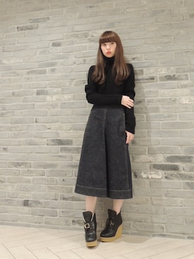 「NEIL BARRETT（ニールバレット）のアイテム」を使った、FLONTVIOROスタッフさん（レディース・160cm）の秋コーディネート