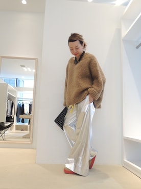 「McQ（マックキュー）のアイテム」を使った、FLONTVIOROスタッフさん（レディース・160cm）の冬コーディネート