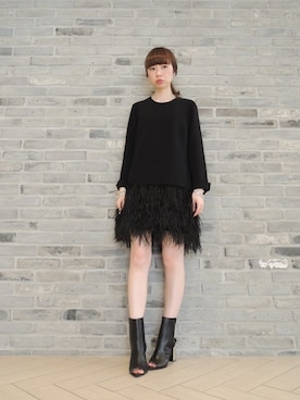 「アイテム（ブーティ）」を使った、FLONTVIOROスタッフさん（レディース・160cm）の春コーディネート