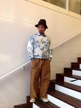 「ブリーチデニム」｜「アイテム（デニムジャケット）」を使った、utsunomiyaさん（メンズ・170cm）の春コーディネート