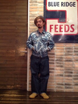 「ブリーチデニム」｜「アイテム（デニムジャケット）」を使った、utsunomiyaさん（メンズ・170cm）の秋コーディネート