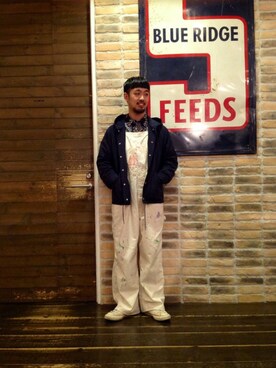 「チャックテイラー」｜「アイテム（サロペット/オーバーオール）」を使った、utsunomiyaさん（メンズ・170cm）の秋コーディネート
