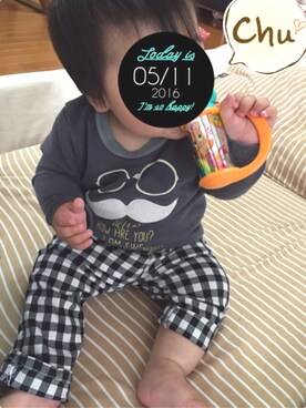「futafutaのアイテム（Tシャツ/カットソー、グレー系）」を使った、cookie♡さん（レディース・156cm）の春コーディネート