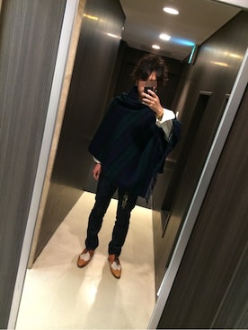 「soe shirts（ソーイシャツ）のアイテム（トップス）」を使った、オカザキジョーさん（メンズ・174cm）の秋コーディネート