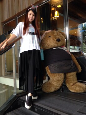 「skirt」｜「アイテム（モカシン/デッキシューズ）」を使った、Rebeccalinlinさん（レディース・163cm）の夏コーディネート