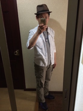 「アイテム（ネックレス、ブルー系）」を使った、takeさん（メンズ・169cm）の夏コーディネート