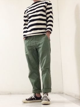 「SAINT JAMES（セントジェームス）のアイテム」を使った、OHCHAN COLOUR SCENEさん（メンズ・172cm）の秋コーディネート