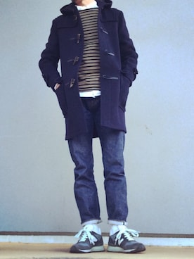 「orcival」｜「アイテム（ダッフルコート）」を使った、OHCHAN COLOUR SCENEさん（メンズ・172cm）の冬コーディネート