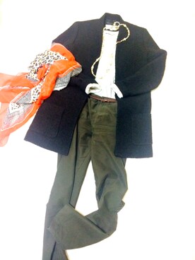 「オフィス」｜「アイテム（ノーカラージャケット）」を使った、MKさん（レディース・162cm）の冬コーディネート
