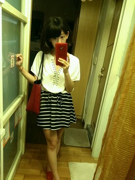 「5（ファイブ）のアイテム（バッグ）」を使った、IDAさん（レディース・154cm）の春コーディネート