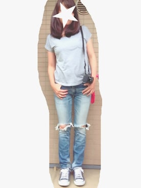 「カメラ女子」｜「アイテム（アクセサリー）」を使った、minjyoさん（レディース・158cm）の春コーディネート