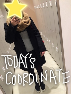 「アイテム（ボストンバッグ、レッド系）」を使った、ぱりぱりさん（レディース・159cm）の冬コーディネート