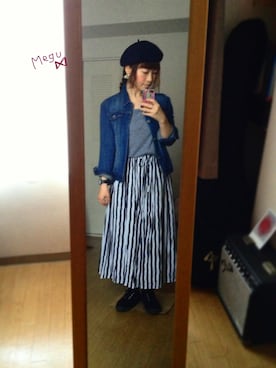「アイテム（イヤリング）」を使った、meguさん（レディース・148cm・20代）の秋コーディネート