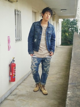 「Alpha Industries（アルファインダストリーズ）のアイテム（ブーツ）」を使った、健太さん（メンズ・177cm）の秋コーディネート