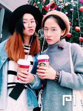「STYLENANDA（スタイルナンダ）のアイテム（デニムジャケット）」を使った、kikoさん（レディース・152cm）の冬コーディネート