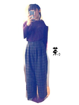 「GU（ジーユー）のアイテム（ニット/セーター、レッド系）」を使った、リ サさん（レディース・169cm）の冬コーディネート