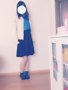 「WEGO（ウィゴー）のアイテム（ブルゾン、ホワイト系）」を使った、リ サさん（レディース・169cm）の春コーディネート