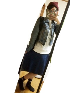 「Magic mindのアイテム（トップス、ホワイト系）」を使った、秋帆さん（レディース・153cm）の秋コーディネート