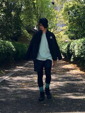 「SCOTCH & SODA（スコッチ アンド ソーダ）のアイテム（スウェット）」を使った、ヒラヤマ(Team Double)さん（メンズ・173cm）の春コーディネート