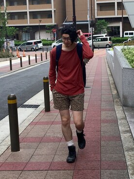 「YMC（ワイエムシー）のアイテム（トップス）」を使った、ヒラヤマ(Team Double)さん（メンズ・173cm）の夏コーディネート