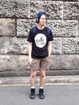 「VANISHING ELEPHANT（ヴァニッシングエレファント）のアイテム」を使った、ヒラヤマ(Team Double)さん（メンズ・173cm）の夏コーディネート