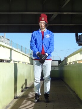 「大阪」｜「アイテム（スタジャン）」を使った、ヒラヤマ(Team Double)さん（メンズ・173cm）の秋コーディネート