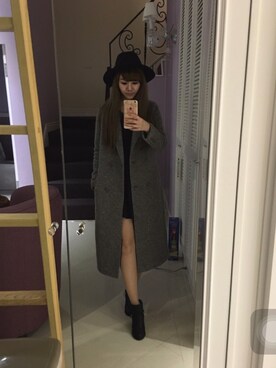「moussy」｜「アイテム（ダッフルコート）」を使った、圈圈さん（レディース・159cm）の冬コーディネート