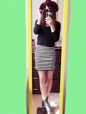 「EMODA」｜「アイテム（ブーティ）」を使った、Chiho.さん（レディース・157cm）の秋コーディネート