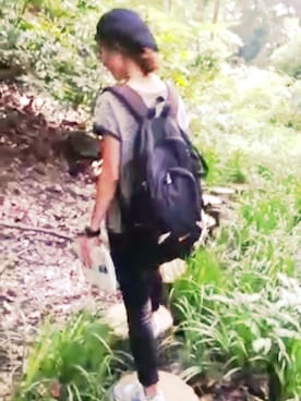 「無印良品（ムジルシリョウヒン）のアイテム（Tシャツ/カットソー、ホワイト系）」を使った、makiさんの夏コーディネート