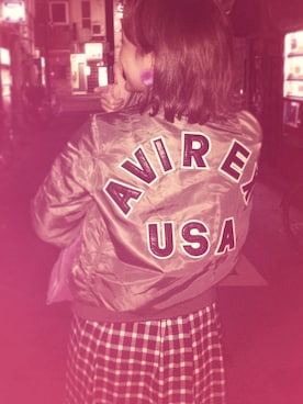 「MOUSSY（マウジー）のアイテム（ナイロンジャケット）」を使った、Honoka Kajiさん（レディース・160cm）の秋コーディネート