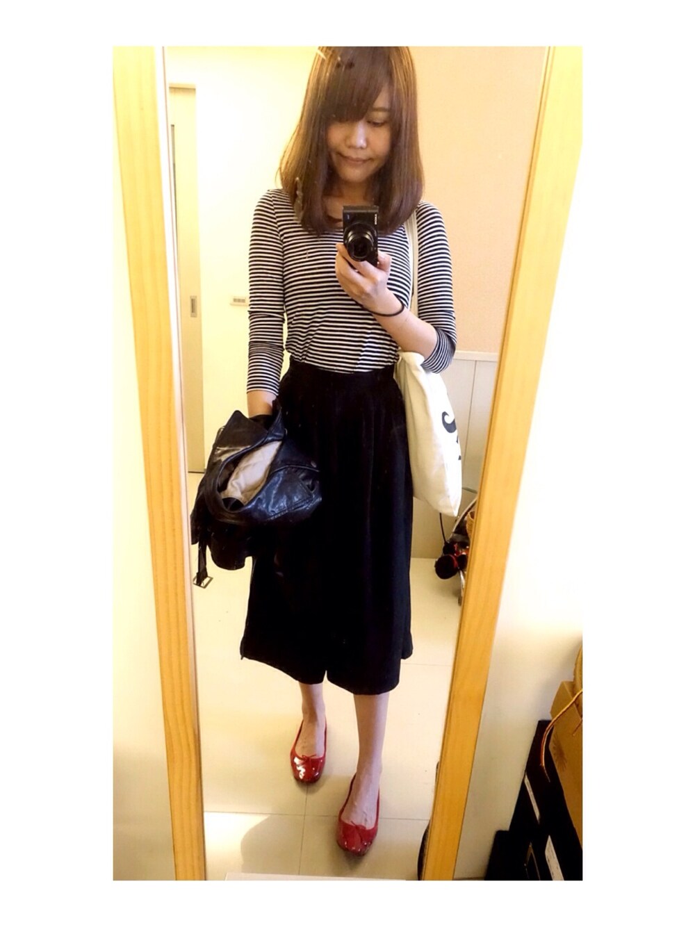 「reefur、saint james、EMODA、repetto」｜「SAINT JAMESのアイテム（その他トップス、その他）」を使った、雪倫さん（レディース・168cm）の秋コーディネートの1枚目の写真
