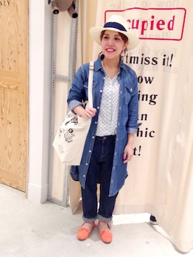 「coenスタッフスタイリング」｜「アイテム（シャツワンピース）」を使った、ろどリーさん（レディース・149cm）の春コーディネート