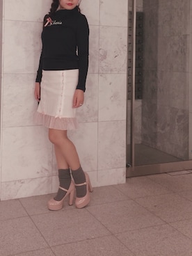 「黒×ピンク」｜「アイテム（パンプス）」を使った、naoさん（レディース・158cm）の秋コーディネート
