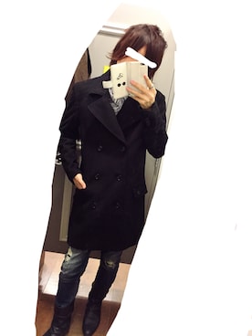 「NO ID.（ノーアイディ）のアイテム（ピーコート）」を使った、Youさん（メンズ・177cm）の冬コーディネート