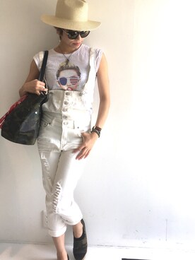 「Janiss（ジャニス）のアイテム（帽子）」を使った、shiorinさん（レディース・158cm）の春コーディネート