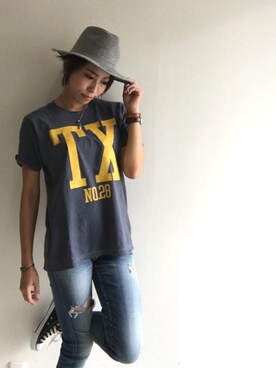 「Ungrid（アングリッド）のフレイドヘムストスリ（デニムパンツ）」を使った、shiorinさん（レディース・158cm）の夏コーディネート