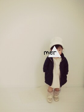 「レッグウォーマー」｜「アイテム（ブルゾン）」を使った、merさん（キッズ・80cm）の春コーディネート