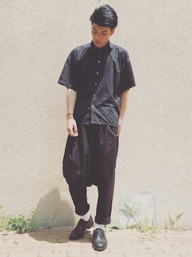 「アイテム（バングル/リストバンド）」を使った、Ｊさん（メンズ・186cm・20代）の夏コーディネート