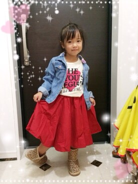 「F.O.KIDS（エフオーキッズ）のアイテム（タンクトップ）」を使った、ゆあ。さん（キッズ・100cm）の秋コーディネート