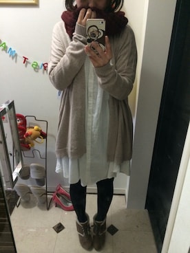 「誕生日」｜「アイテム（シャツワンピース）」を使った、ゆあ。さん（レディース・158cm）の冬コーディネート